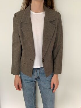 Vintage Kirkland Brown Single-Button Blazer